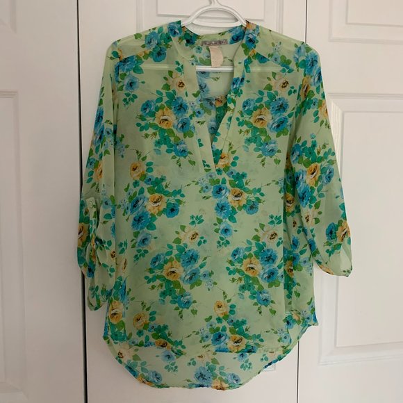 Teen Bell Spring Colors Flower Blouse - Picture 1 of 2